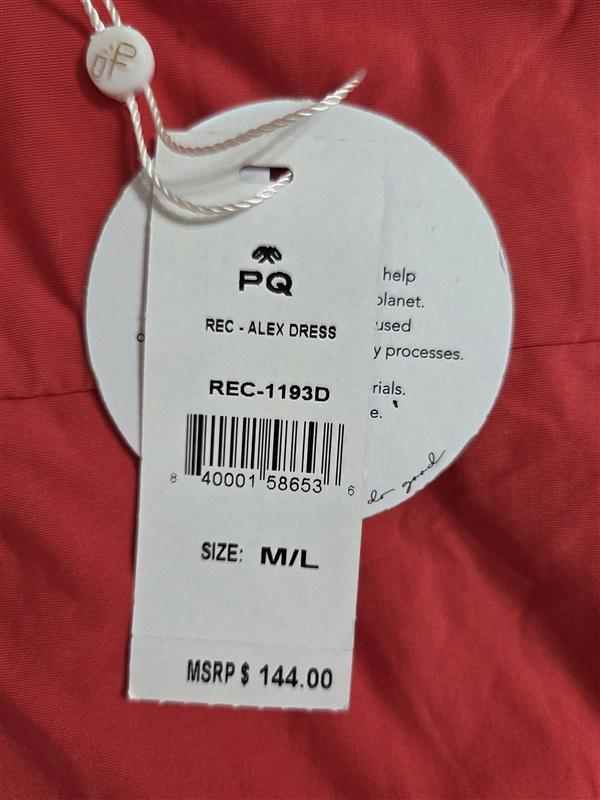 NWT PilyQ M/L Alex Red Deep V Tankini Dress 1PC Swimsuit 133036