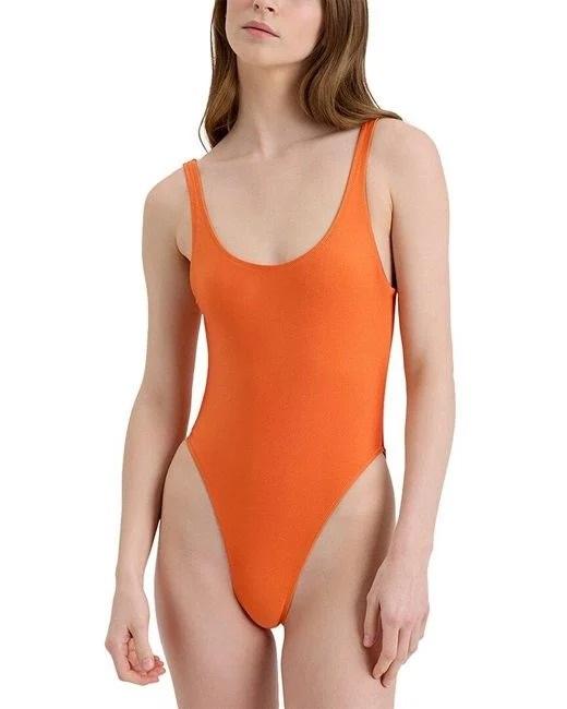 NWT Solid & Striped S Zoya Sofia Richie Grainge Orange Gold Chain Swim 133037