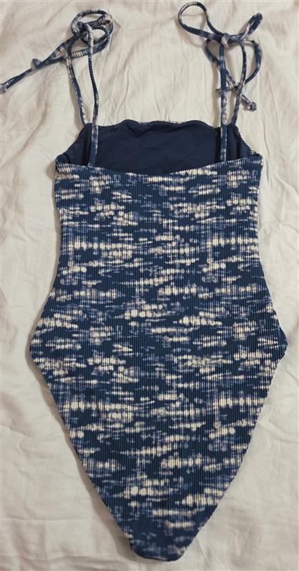 NWT Faherty X Onia Small Shibori Blue White Shoulder Tie-dye One Piece 133038