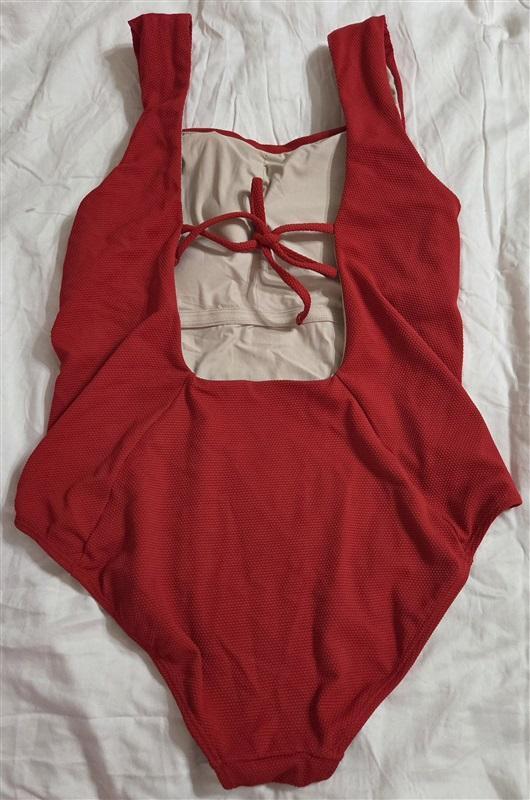 NWT Hermoza 14 Square Neck Tie Back 1pc SwimSuit 133039