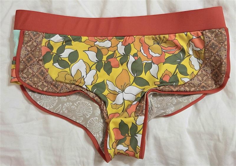 NWOT Free People FP Beach S Swim Bikini Bottom 70'S Patchwork 133044