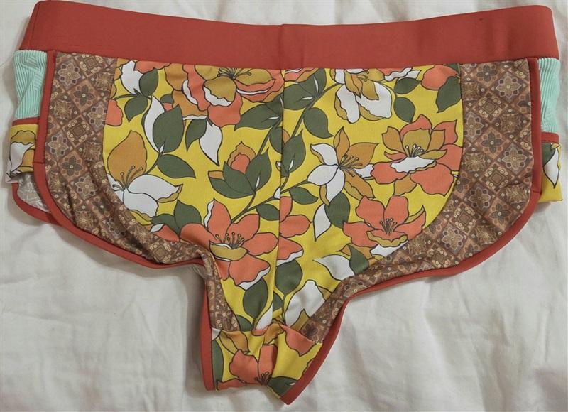 NWOT Free People FP Beach S Swim Bikini Bottom 70'S Patchwork 133044