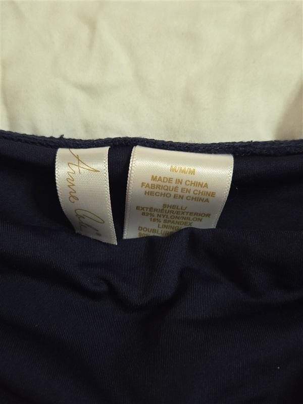 NWT Anne Cole M Solid Navy Skirted Bikini Swim Bottoms 133046