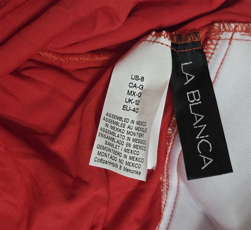 NWT La Blanca 6 Island Goddess Halter Tankini Top Swimsuit Top Red FLA 133048
