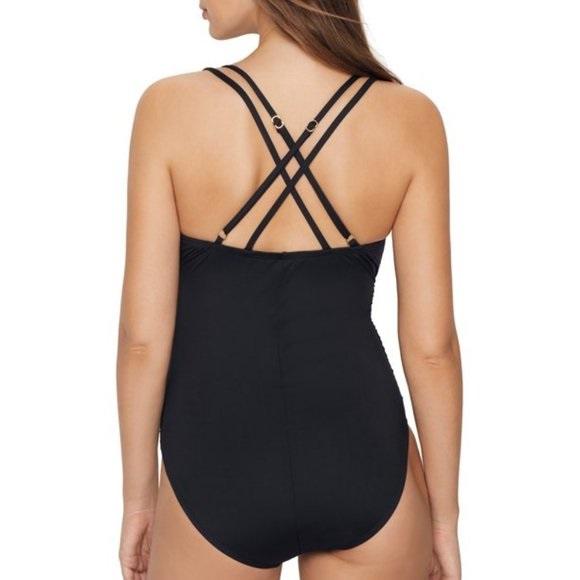 NWT La Blanca 8 Island Goddess Underwire Tankini Swimsuit Wine 133050