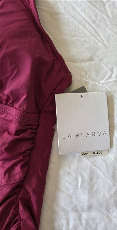 NWT La Blanca 8 Island Goddess Underwire Tankini Swimsuit Wine 133050