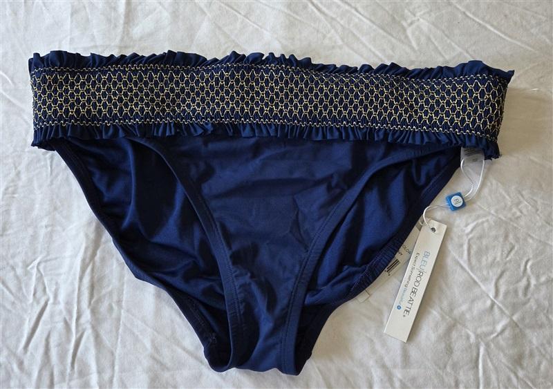 NWT Bleu Rod Beattie 8 Blue Rouge Banded Stitched Bikini Swim Bottom 133051