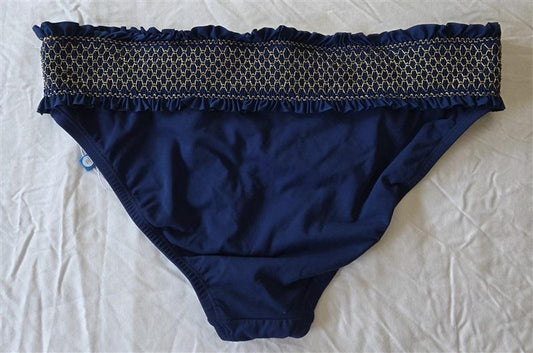 NWT Bleu Rod Beattie 8 Blue Rouge Banded Stitched Bikini Swim Bottom 133051