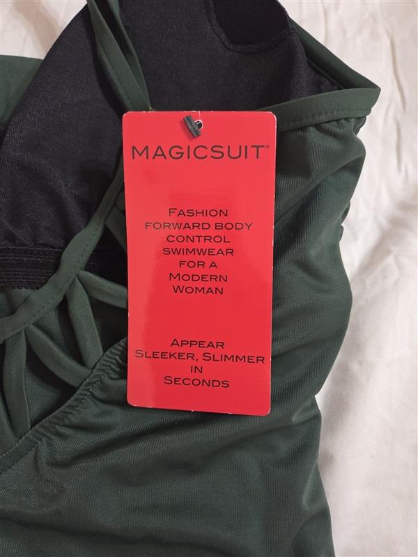 NWT MagicSuit Miraclesuit 16 Solid Mikki Slimming 1PC Green Swimsuit 133057