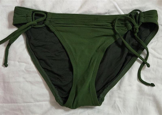 NWT Robin Piccone Luca XS Side-Tie Olive Green Full Bikini Swim Bottom 133059