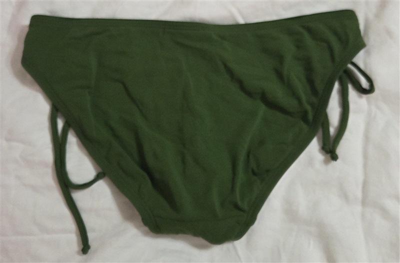 NWT Robin Piccone Luca XS Side-Tie Olive Green Full Bikini Swim Bottom 133059
