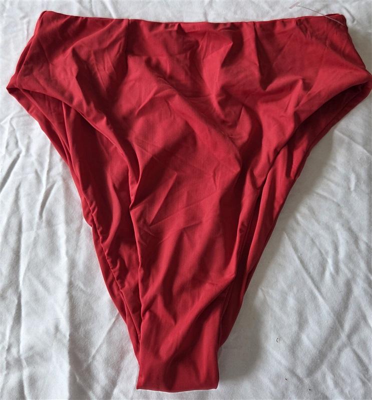 NWT Haight M Perlin Hot Pant Bikini Bottom Red Hi Waist Smooth 133060