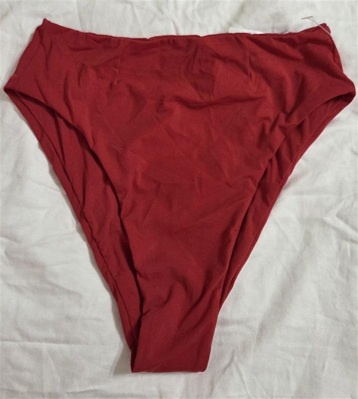 NWT Haight M Perlin Hot Pant Bikini Bottom Red Hi Waist Smooth 133060