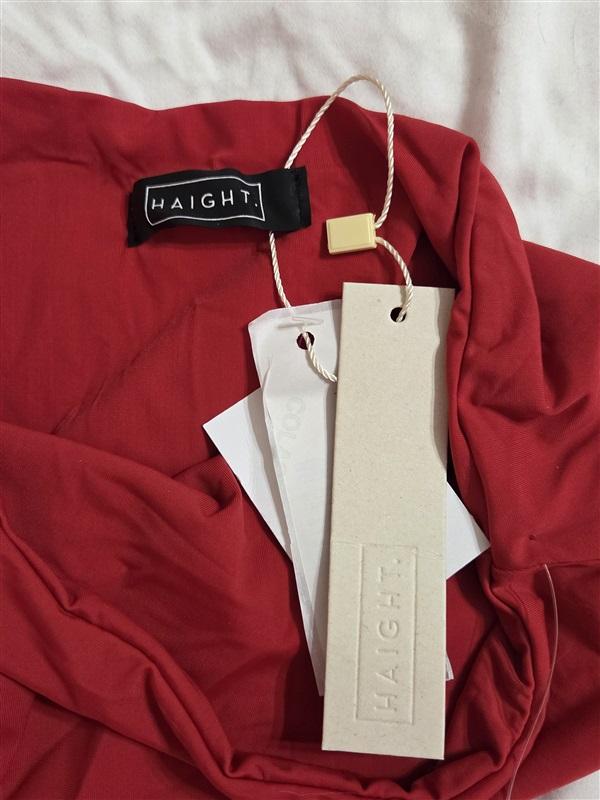 NWT Haight M Perlin Hot Pant Bikini Bottom Red Hi Waist Smooth 133060