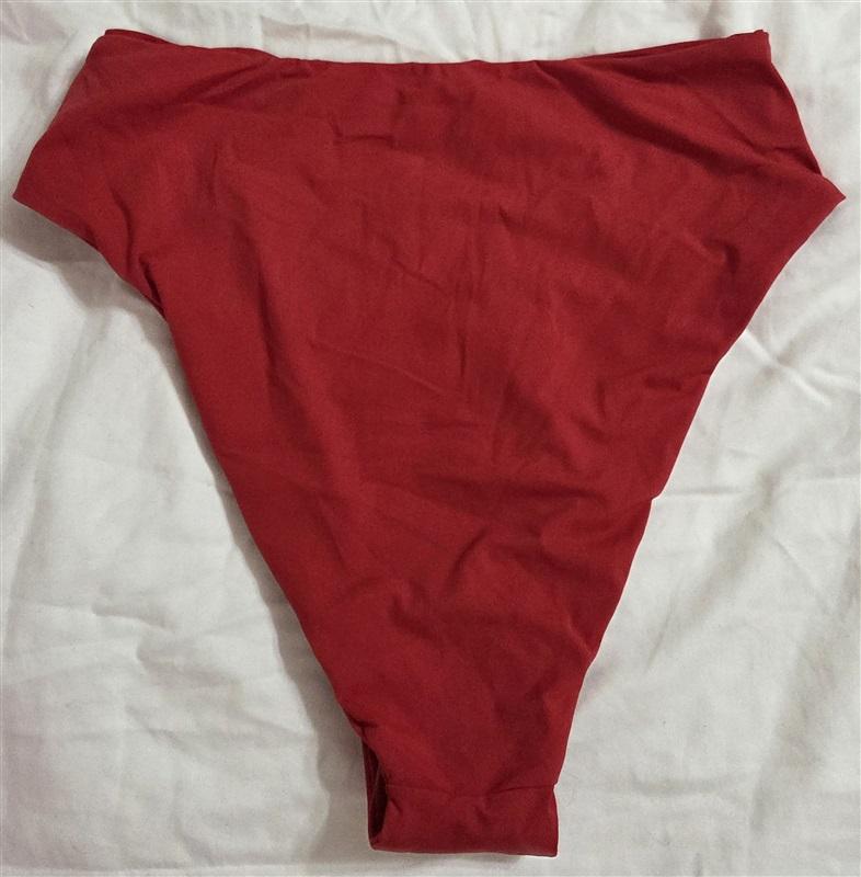 NWT Haight M Perlin Hot Pant Bikini Bottom Red Hi Waist Smooth 133060
