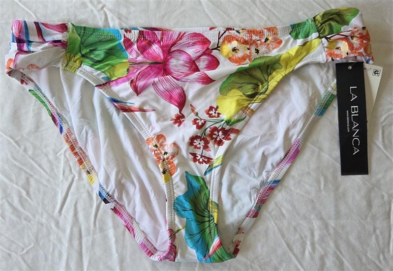 NWT La Blanca 14 Tropical Floral Hipster Bikini Swim Bottom 133061