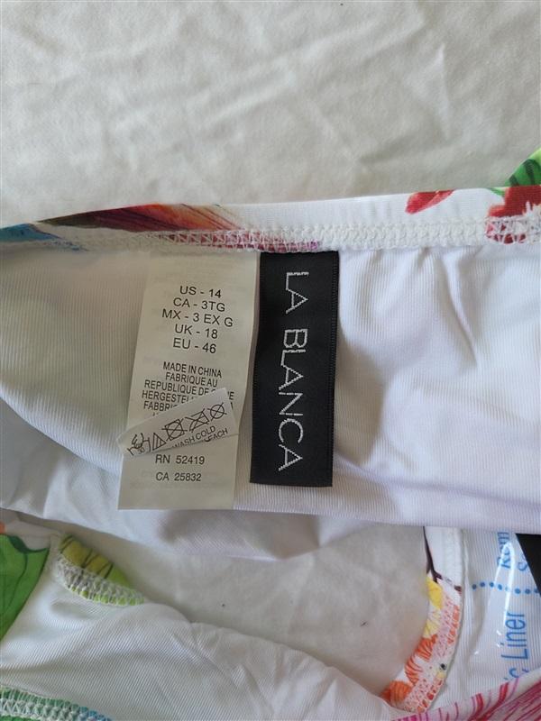 NWT La Blanca 14 Tropical Floral Hipster Bikini Swim Bottom 133061