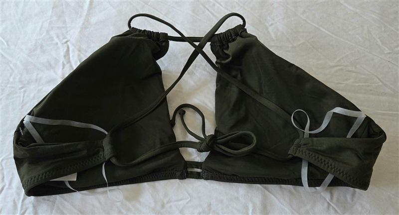 NWOT Becca Virtue D Color Code Hi Neck Keyhole Bikini Top Swim Green 133064