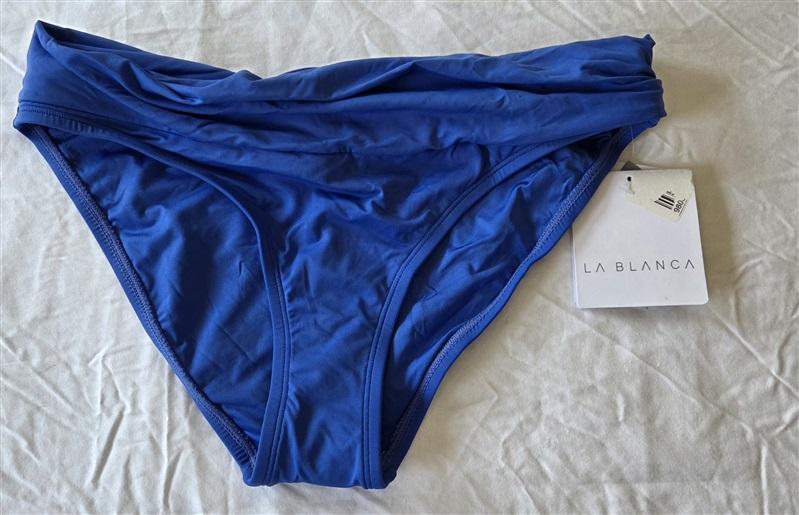 NWT La Blanca 6 Blue CBU Banded Bikini Swim Bottom 133078