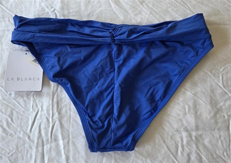 NWT La Blanca 6 Blue CBU Banded Bikini Swim Bottom 133078