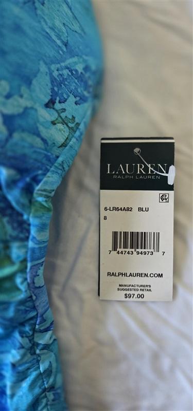 NWT Ralph Lauren 8 Oceanic Floral Batik Halter Swim Tankini Swimsuit Top 133083