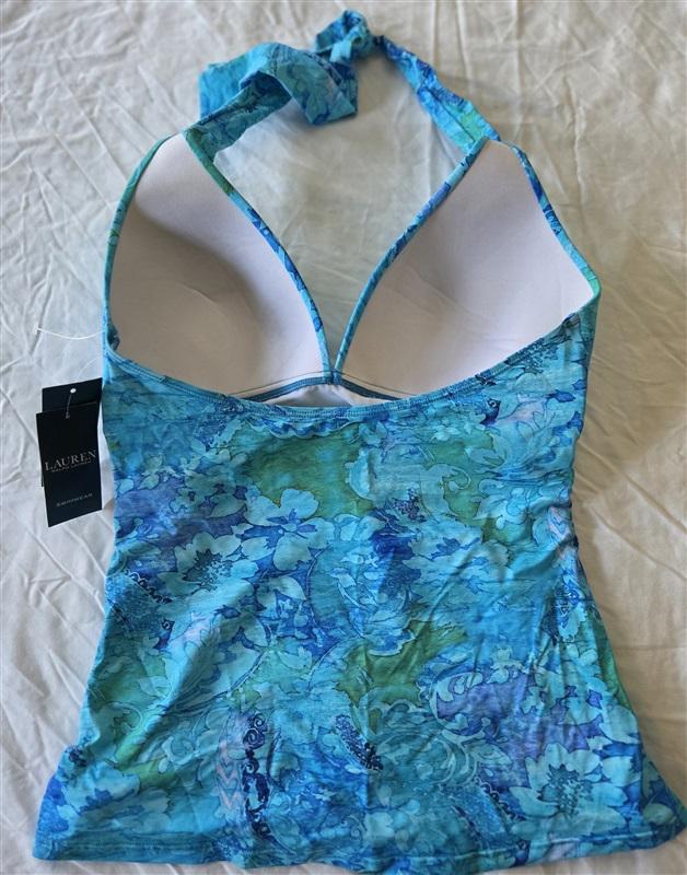 NWT Ralph Lauren 8 Oceanic Floral Batik Halter Swim Tankini Swimsuit Top 133083