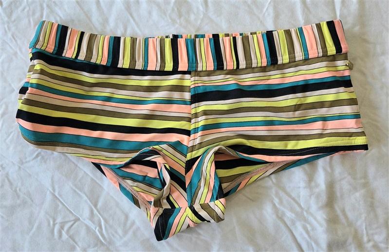 NWOT Volcom Simply Striped S Cheeky Boy Short Bikini Swim Bottom 133086