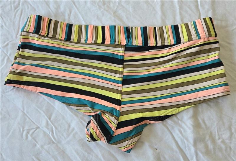 NWOT Volcom Simply Striped S Cheeky Boy Short Bikini Swim Bottom 133086