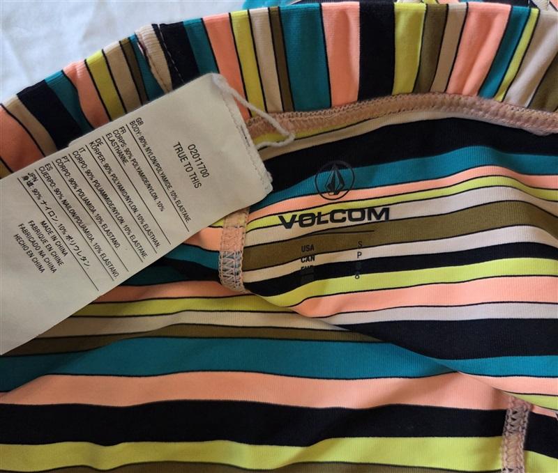 NWOT Volcom Simply Striped S Cheeky Boy Short Bikini Swim Bottom 133086