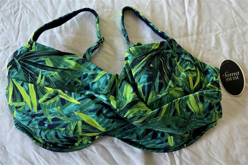 NWT Soma 40DDD 38G Swim Underwire Bra Bikini Top Swimsuit Black 133091
