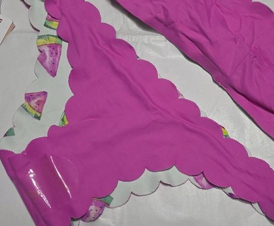 NWT Pilyq Watermelon L Scallop Scoop Bikini Swim Bottom Reversible 133093