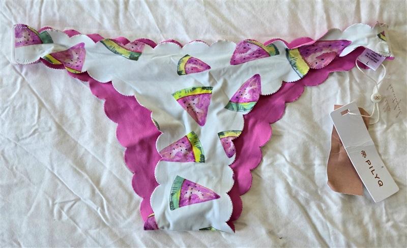 NWT Pilyq Watermelon L Scallop Scoop Bikini Swim Bottom Reversible 133093