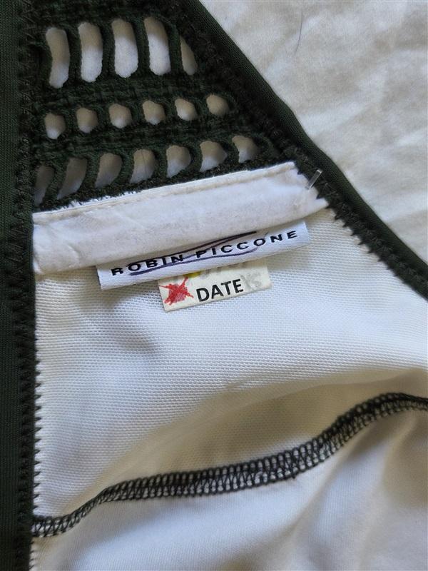 NWOT Robin Piccone S Keyhole Hi Neck Triangle Bikini Swim Top Green 133096