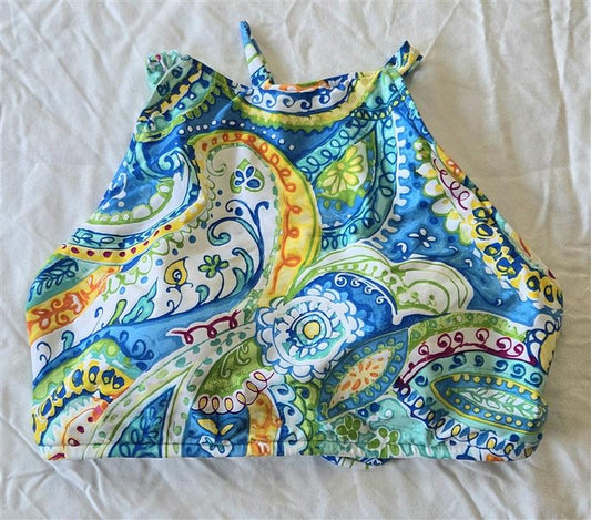 NWOTD Ralph Lauren S Paisley Bikini Top Hi Neck Swim 133098