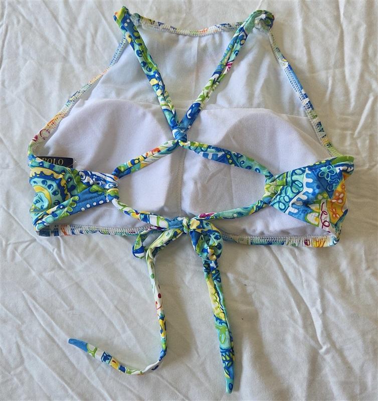 NWOTD Ralph Lauren S Paisley Bikini Top Hi Neck Swim 133098