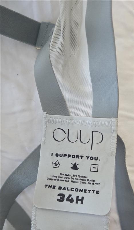 NWOT CUUP 34H The Balconette Mesh Green Sheer Underwire Bra 133100