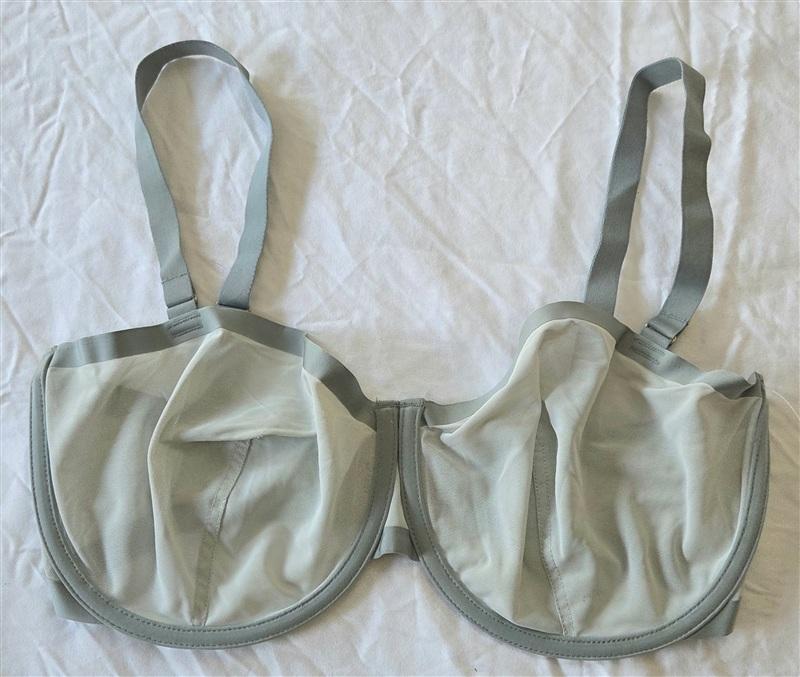 NWOT CUUP 34H The Balconette Mesh Green Sheer Underwire Bra 133100