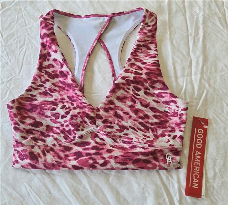 NWOT Good American Small Pink Animal Cheetah Print Sports Bra 133103