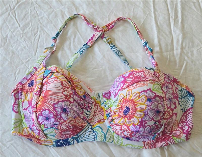 NWT Bleu Rod Beattie Floral 40D Ruched Underwired Bikini Swim Top 133107