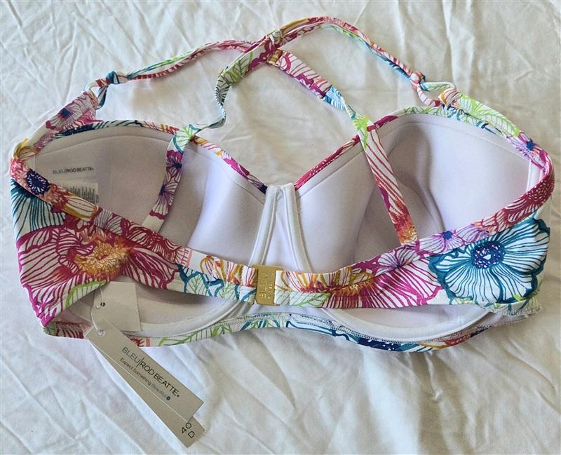 NWT Bleu Rod Beattie Floral 40D Ruched Underwired Bikini Swim Top 133107