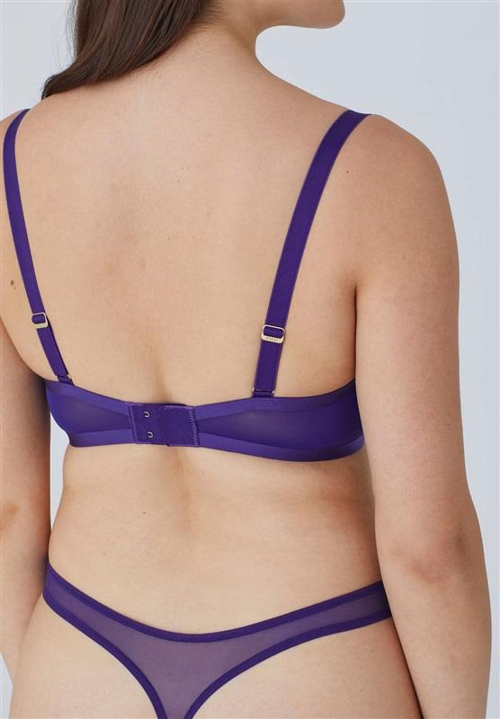 NWOT CUUP 32E The Plunge Mesh Purple Sheer Underwire Bra 133110
