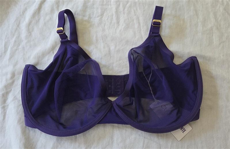 NWOT CUUP 32E The Plunge Mesh Purple Sheer Underwire Bra 133110