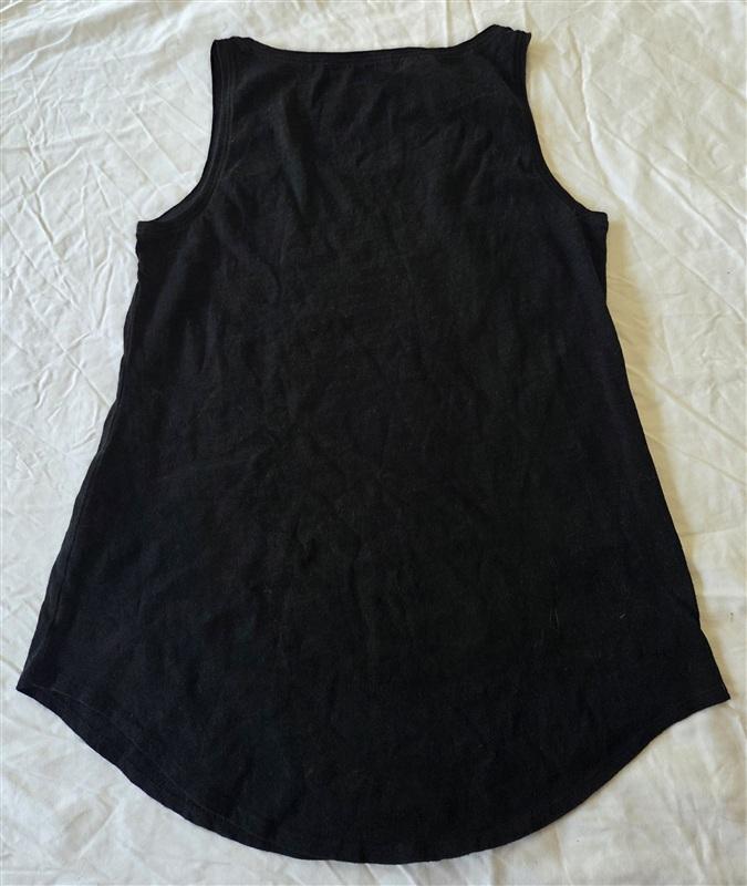 PO Eileen Fisher XXS Organic Cotton Scoop Neck Tank Black 133115