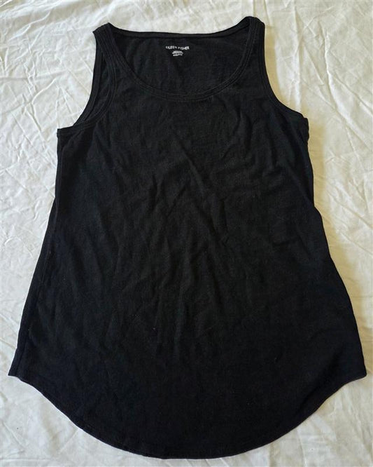 PO Eileen Fisher XXS Organic Cotton Scoop Neck Tank Black 133115