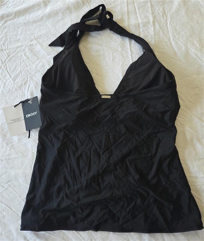 NWOT DKNY M UV Protection Black Tankini Halter Top 133116