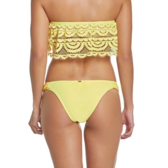 NWT PIlyq D WaterLily Lace Flutter Bandeau Bikini Bottom Swim 133121
