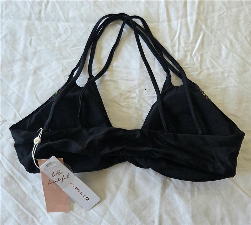 NWT Pilyq L Utopia Nile Embroidered Beaded Bralette Bikini Swim Top 133124