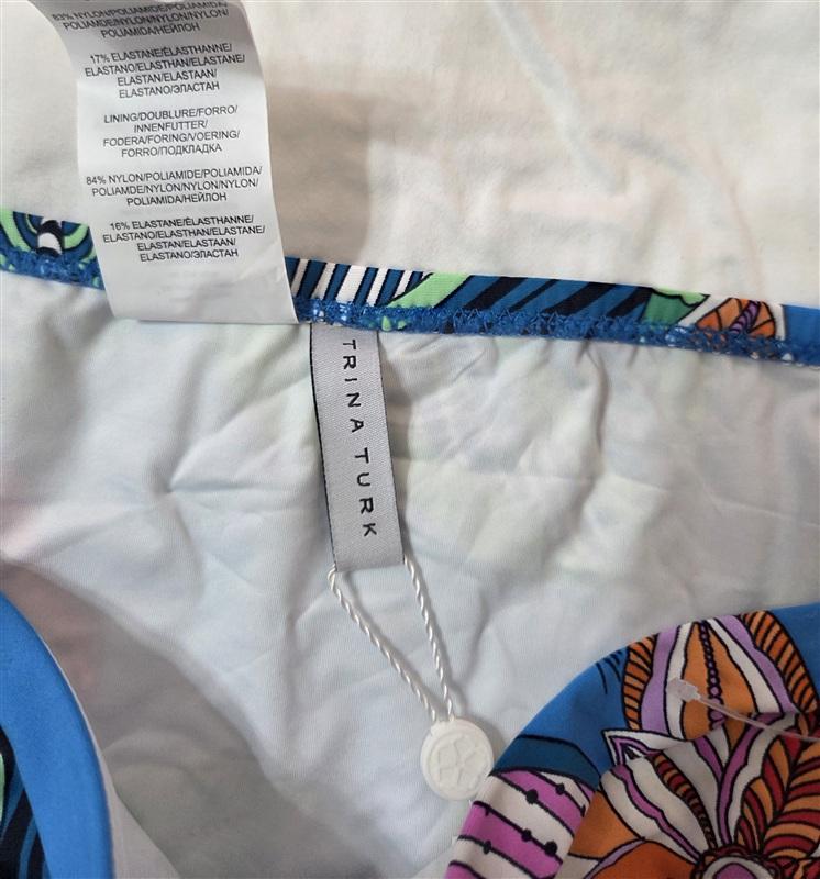NWT Trina Turk SZ 14 Geometric FloralFull Bikini Swim Bottoms 133126