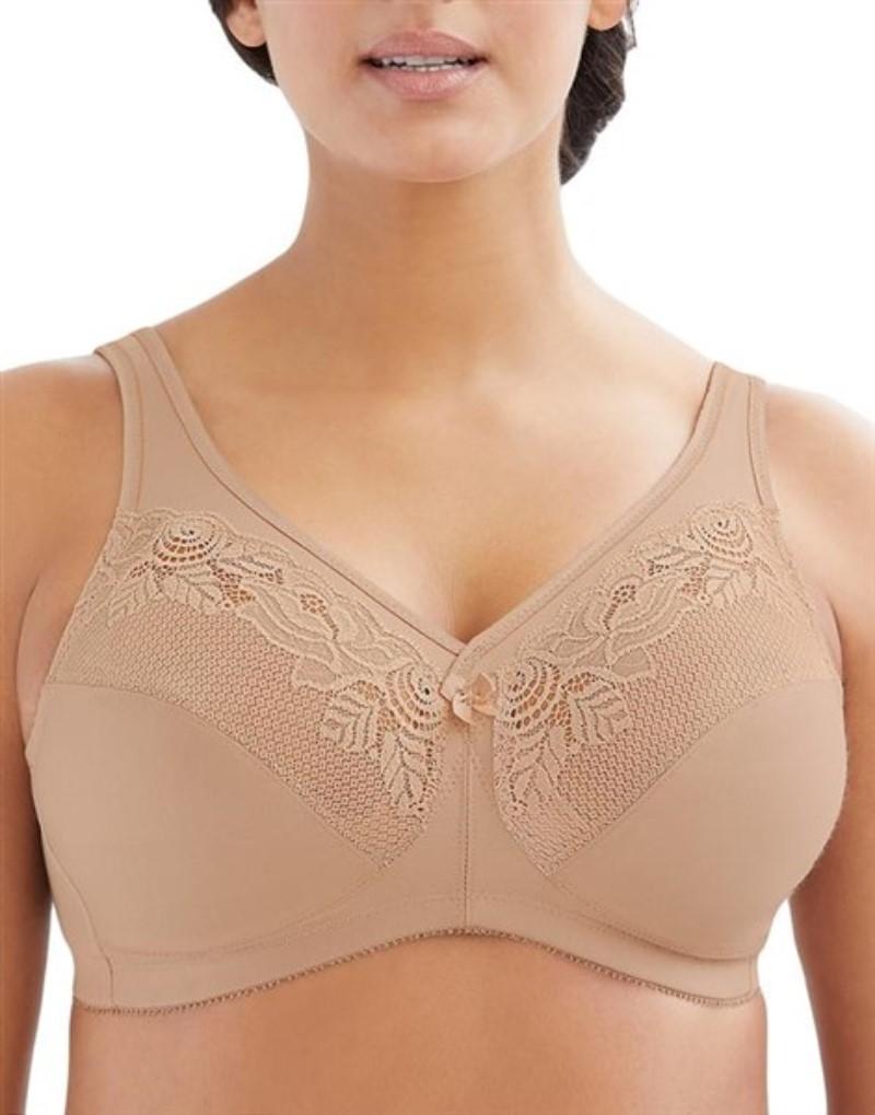 NWOT Glamorise 44C Magic Lift Full Figure Minimizer Bra 1003 Beige 133147