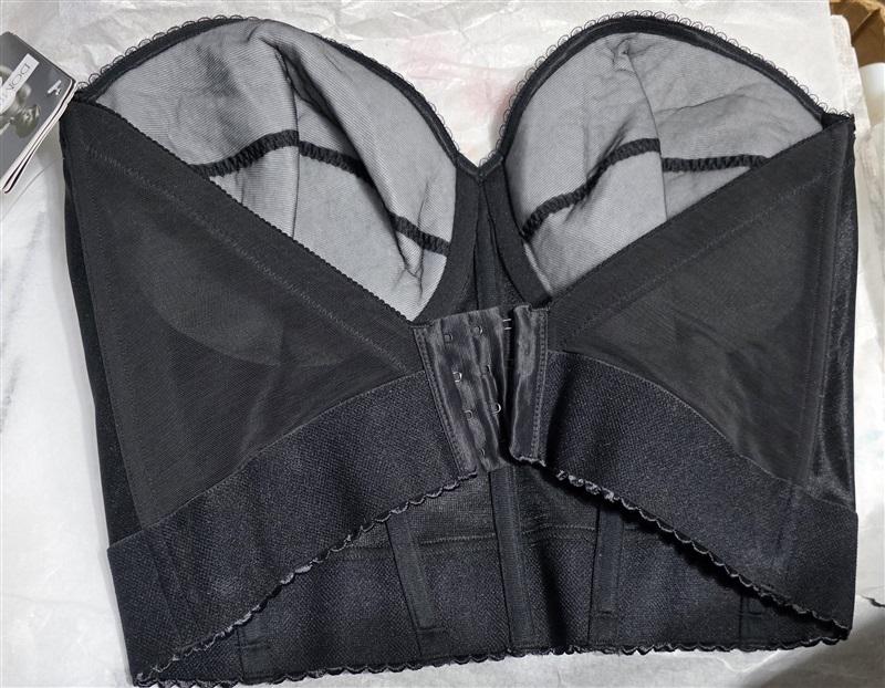 NWT DOMINIQUE 32C NOEMI STRAPLESS LONGLINE BRA 6377 Black 133170